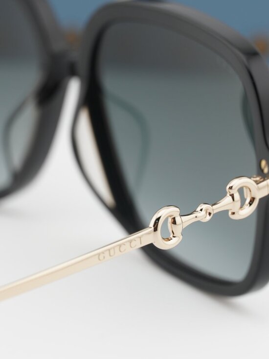 Gucci GG0884SA 001 Square Sunglasses - Black / Grey main image 7